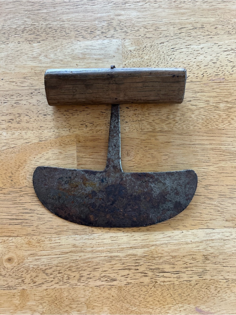 Vintage Half-Moon Herb Chopper with Wooden Handle - Brown/Black